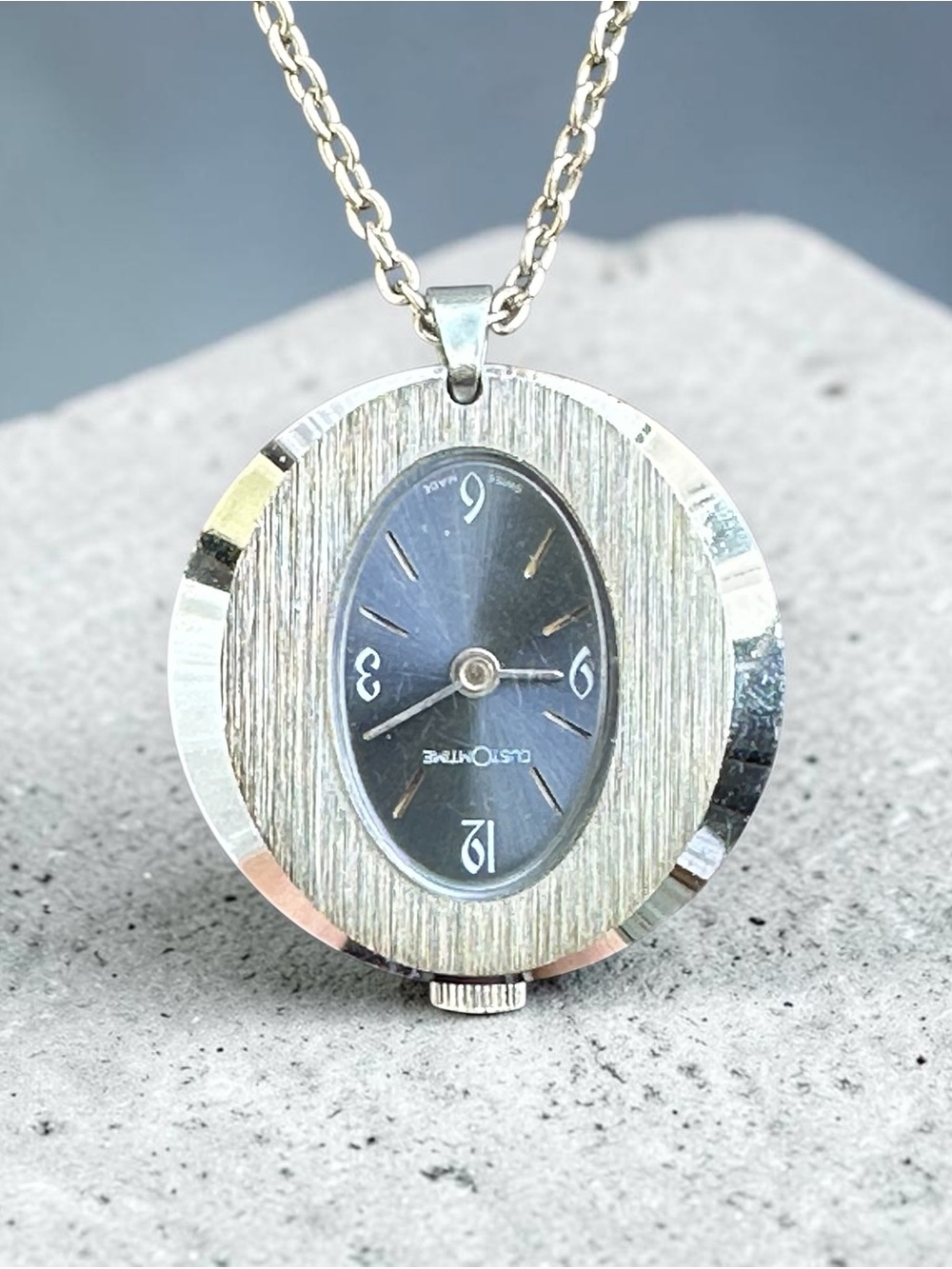 Vintage Custom Time Mechanical Swiss Pendant Watch with 40-Inch Chain
